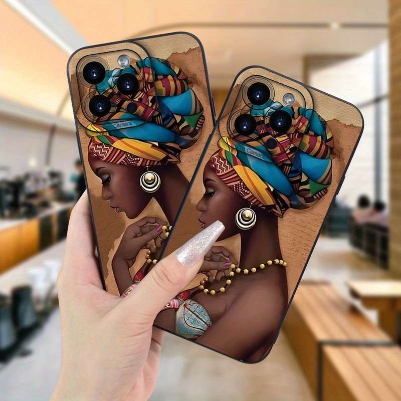 1Pc Black For iPhone 7 Plus 8 Plus African Woman Phone Case