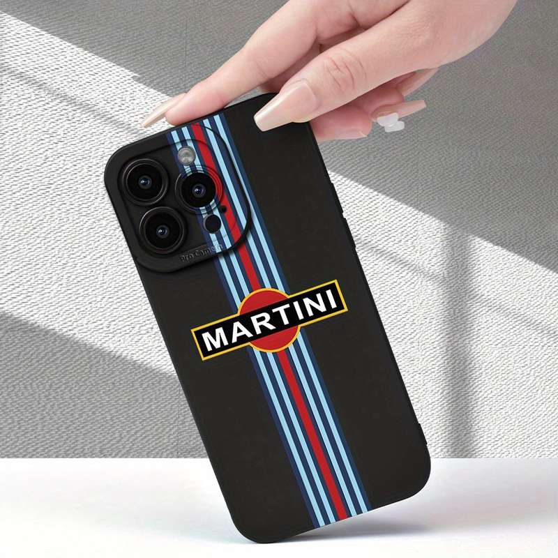 1Pc Black For iPhone 13 Mini Racing Stripe Phone Case