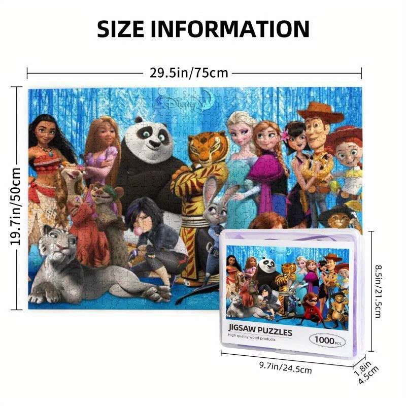 1000pcs Disney Wooden Puzzle Horizontal Style Relax Challenge Perfect for Enjoying