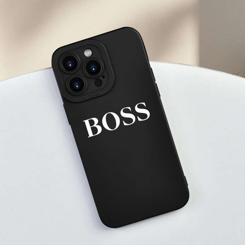 1Pc Black For iPhone XS Max BOSS Pattern Phone Case