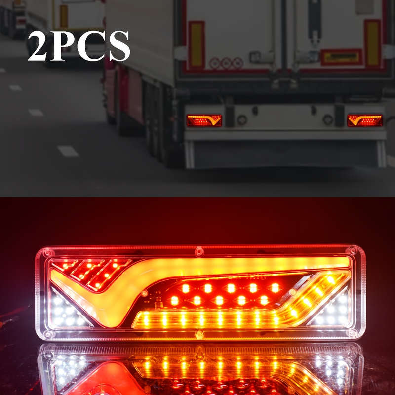 2pcs LED Car Taillight High Brightness for Trucks Trailers RVs and Cars Red & Y