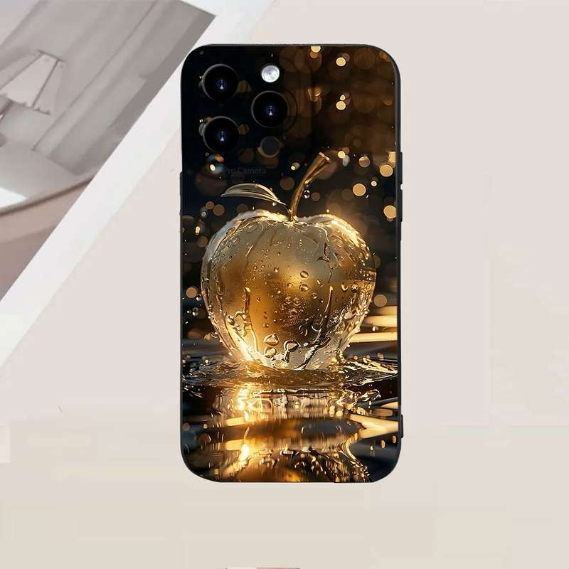 1Pc Black For iPhone 7 8 SE2 SE3 Waterdrop Apple Design Phone Case