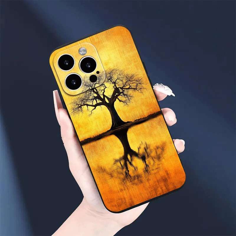 1Pc Black For iPhone 11 African Sunset Phone Case