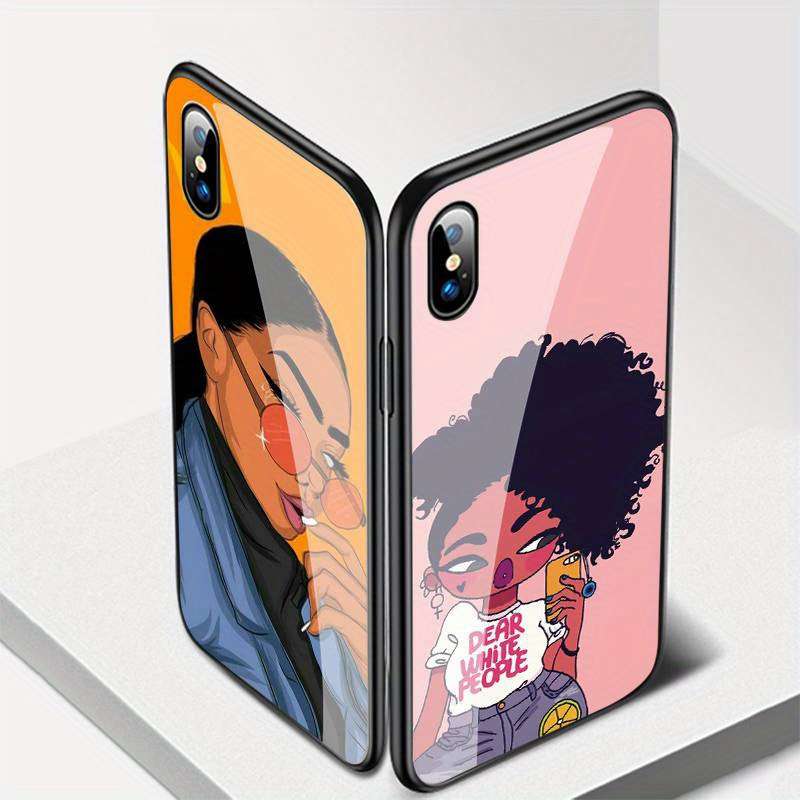 1Pc Mixed Color For iPhone 14 Plus African Girls Phone Case