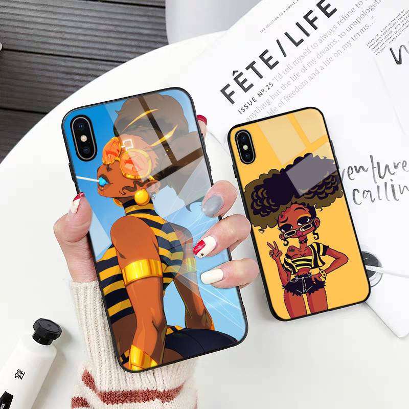 1Pc Mixed Color For iPhone 14 Plus African Girls Phone Case