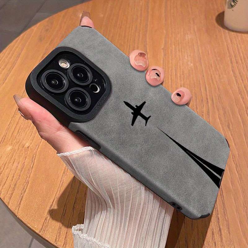 1Pc Mixed Color  For iPhone 16 Pro Max Airplane Trajectory Pattern Phone Case