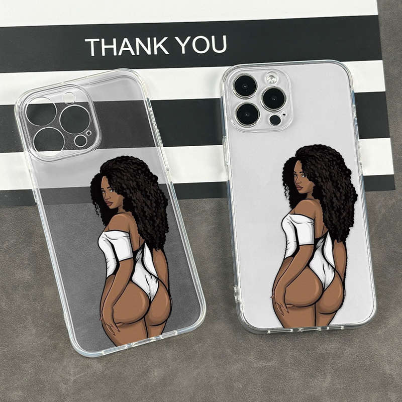 1Pc Transparent For iPhone 7 8 SE2 SE3 Sexy Woman Back Phone Case