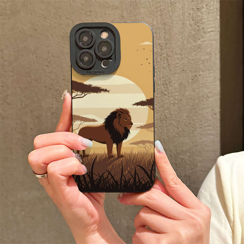 1Pc Mixed Color For iPhone 7 Plus 8 Plus African Savanna Lion Phone Case