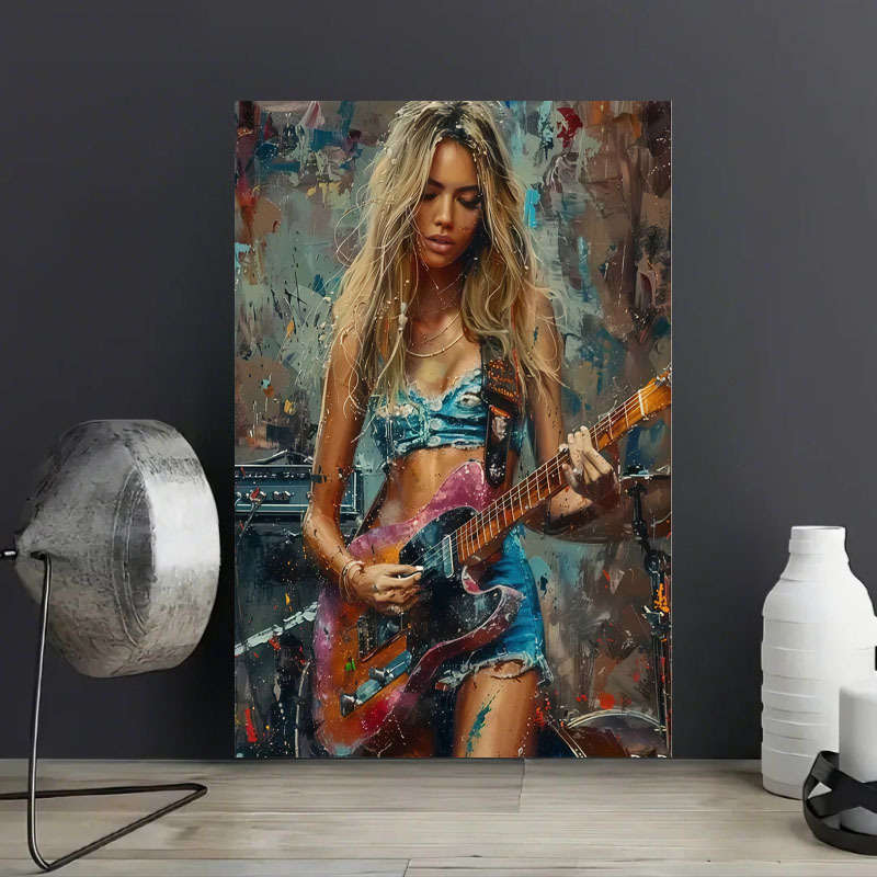 1pc  Vibrant Music-Themed Canvas Print 30.48x40.64cm Frameless High-Quality Wall Art Decor M