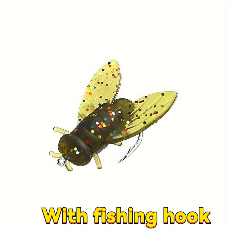 10pcs Bionic Fly Fishing Bait with Wings High-Quality PVC Popper Lures Artificial Insect Bai