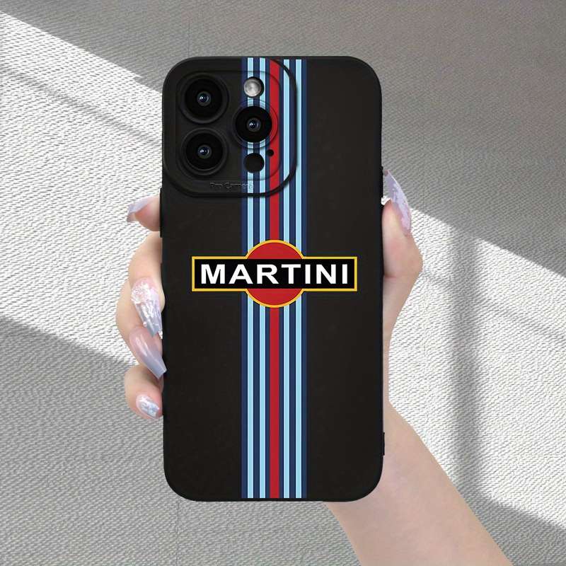 1Pc Black For iPhone 13 Mini Racing Stripe Phone Case