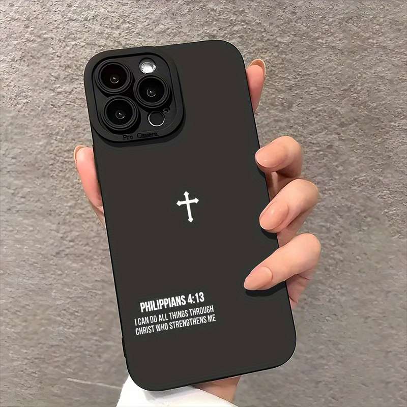 1Pc Cross Bible Quotes Christian Aesthetic Phone Case For IPhone 7 8 SE2 SE3