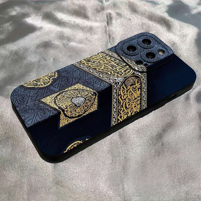 1Pc Black For iPhone 7 8 SE2 SE3 Mecca Wall Print Phone Case
