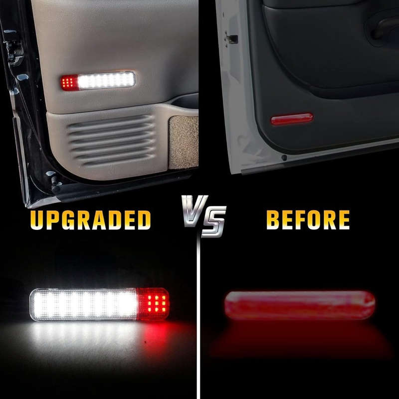 2pcs LED Interior Door Light Door Panel Courtesy Warning Light Lamp Assembly Compatib