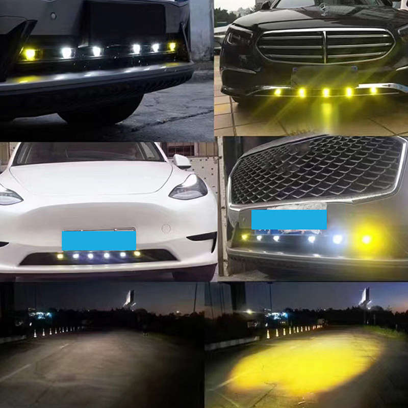 2pcs Automotive grille LED seven-color two-color demon eye decorative lights suitabl
