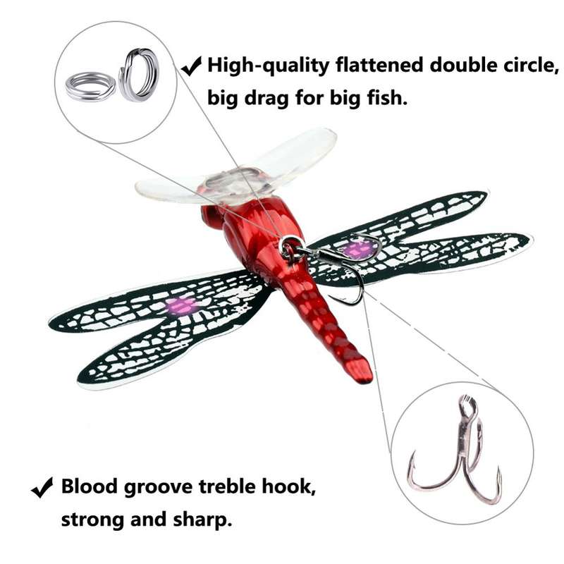 1pc Premium Dragonfly Fly Fishing Lure for Trout Topwater Artificial Bait with Wobbling Actio