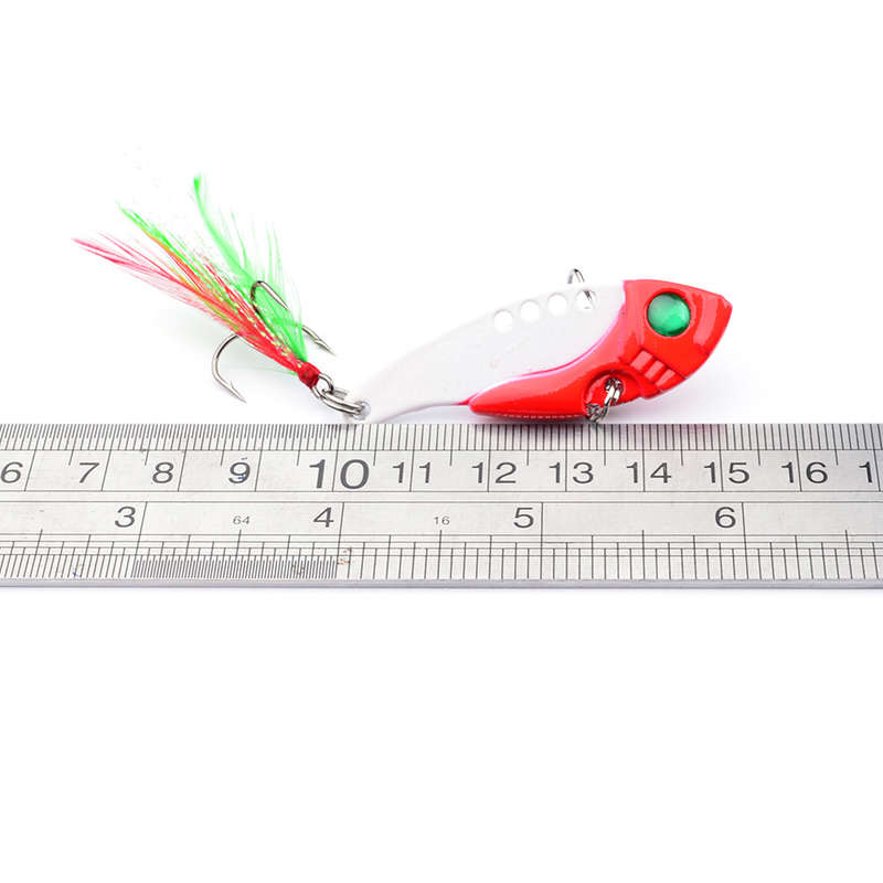 1pc Lifelike Rooster Tail Spoon Wobble Fishing Lure With Jig Hook