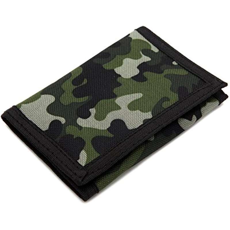 1pc Camouflage Trifold Canvas Coin Purse Wallet For Boys And Girls Birthday Gifts