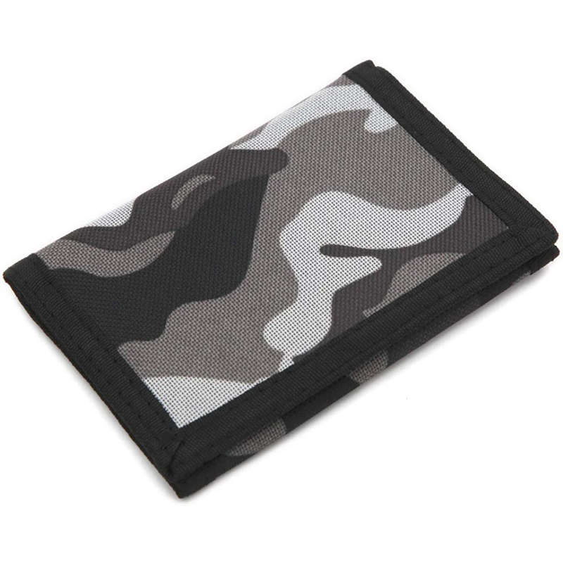 1pc Camouflage Trifold Canvas Coin Purse Wallet For Boys And Girls Birthday Gifts
