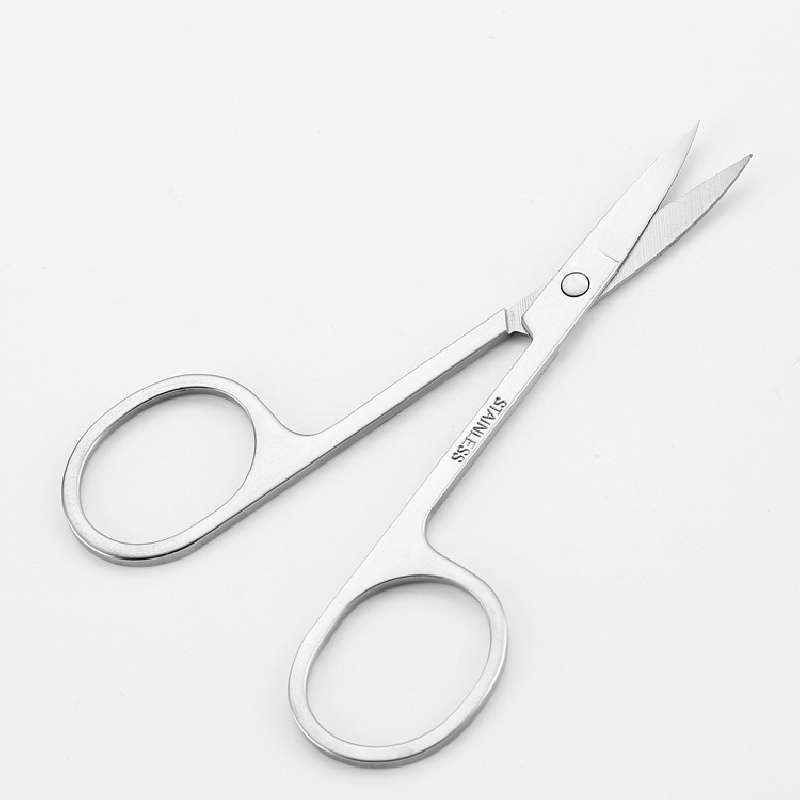 1pc Stainless Steel Eyebrow Trimmer Facial Scissors Unisex Nose Hair and Beard Trimming Shear