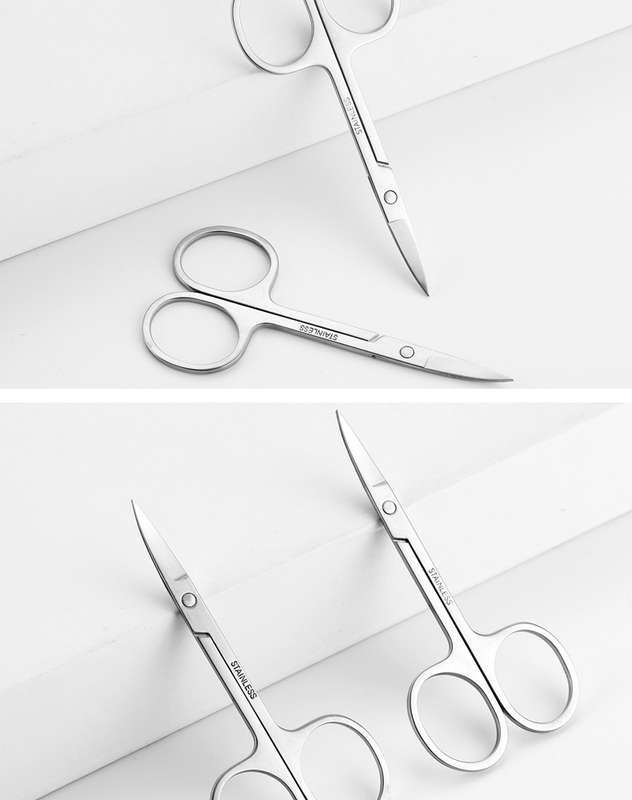 1pc Stainless Steel Eyebrow Trimmer Facial Scissors Unisex Nose Hair and Beard Trimming Shear