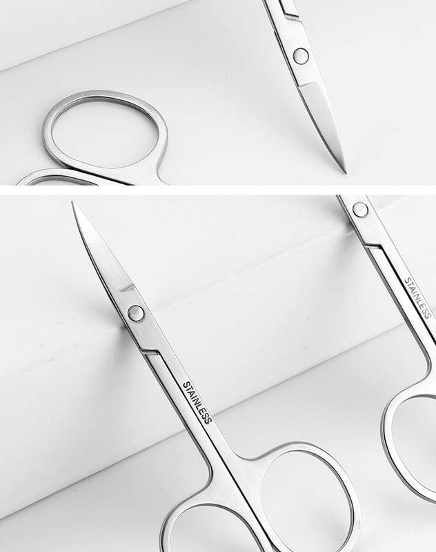 1pc Stainless Steel Eyebrow Trimmer Facial Scissors Unisex Nose Hair and Beard Trimming Shear