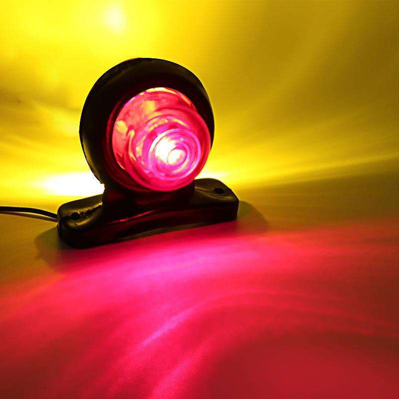 2pcs Red Yellow 12-24V Universal Side Marker Lights Double Side Lighting Indicator La