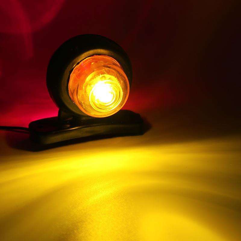 2pcs Red Yellow 12-24V Universal Side Marker Lights Double Side Lighting Indicator La