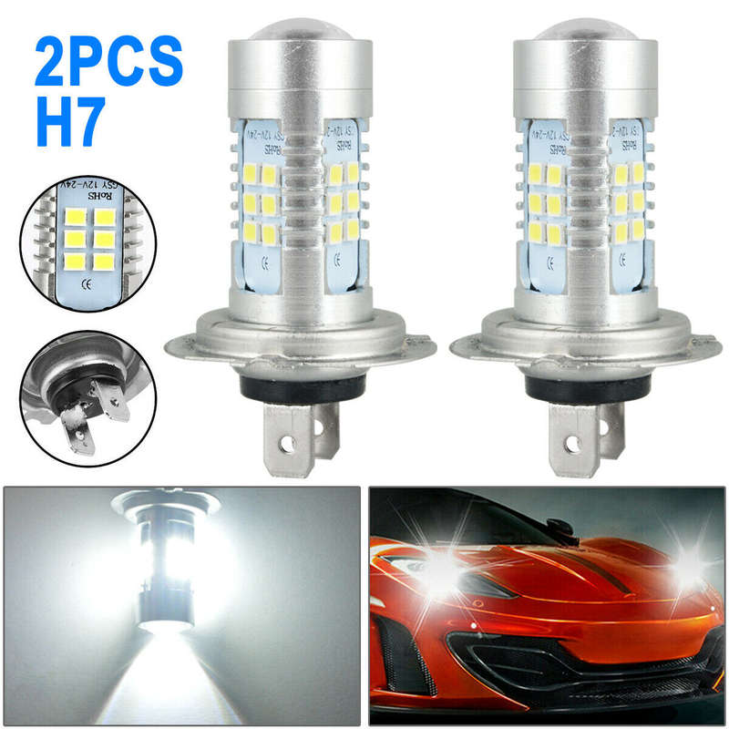 2pcs H7 H4 LED Headlight Bulbs High Low Beam 6000K Super White Lights Car Fog Lights