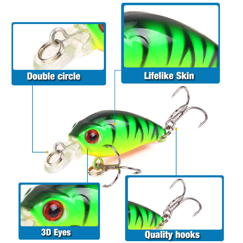 1pc Lua Crankbait Fishing Lure 4.57cm Realistic Imitation Bait Lightweight 3.8g for Freshwat