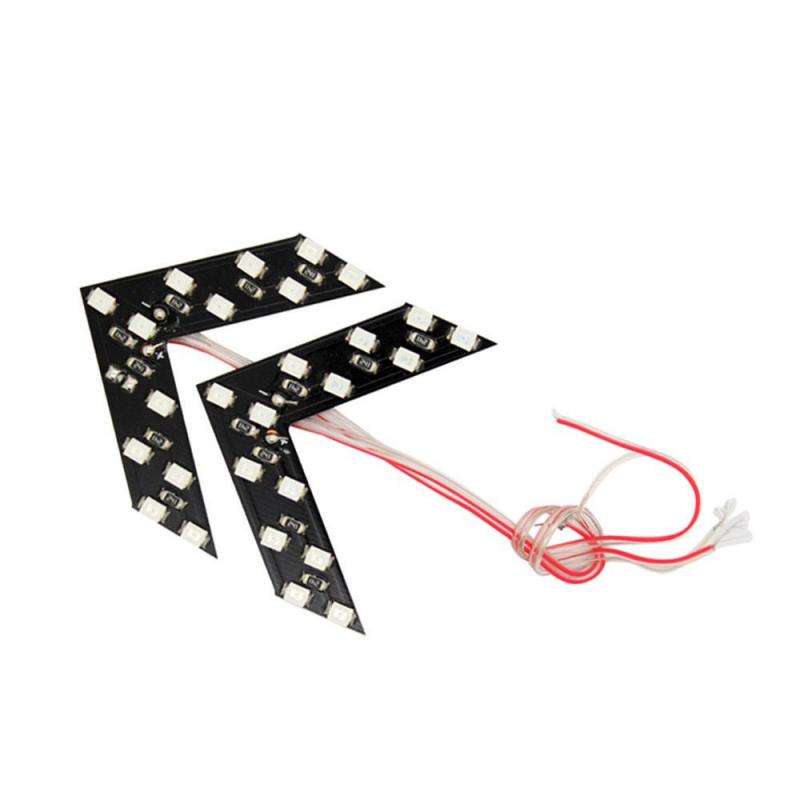 2pcs Red Light 14SMD LED Arrow Indicator Lights for Car Rearview Mirrors Fit Easy In