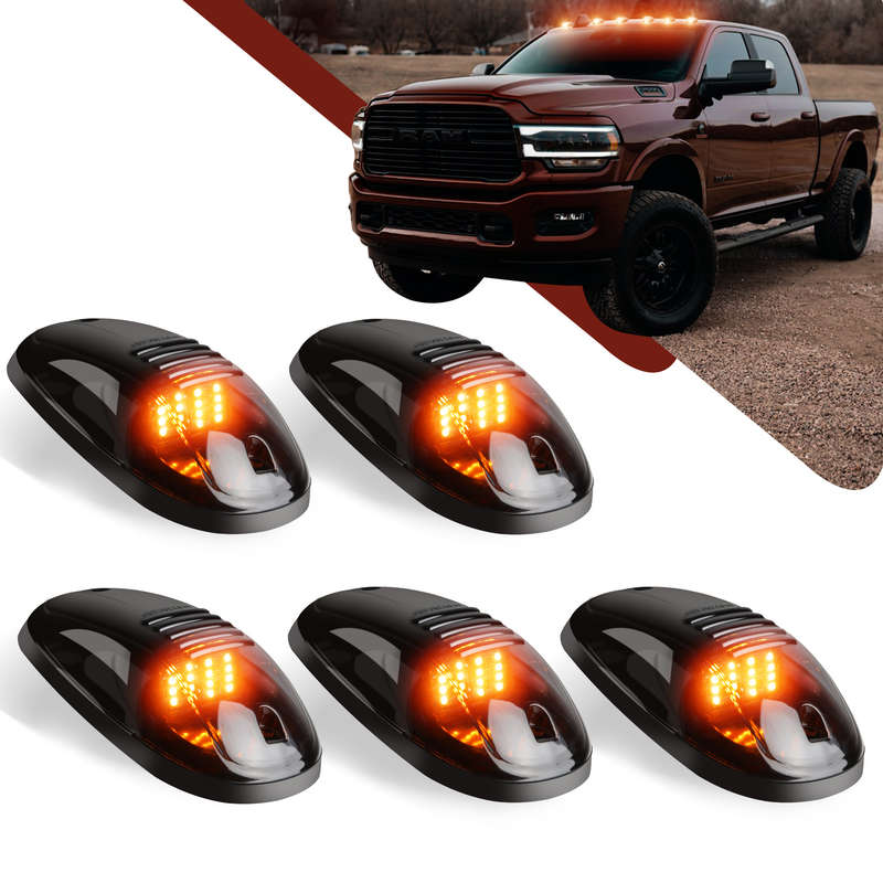 5pcs Amber 12V LED Smoke Cab Roof Running Top Marker Light Bulb Assembly Replacement