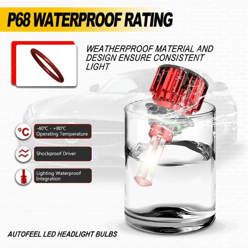 2pcs 9006-HB4 LED Car Headlights High Beam 6000K White Light Durable Aluminum All