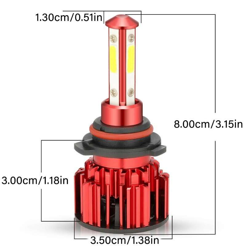 2pcs 9006-HB4 LED Car Headlights High Beam 6000K White Light Durable Aluminum All