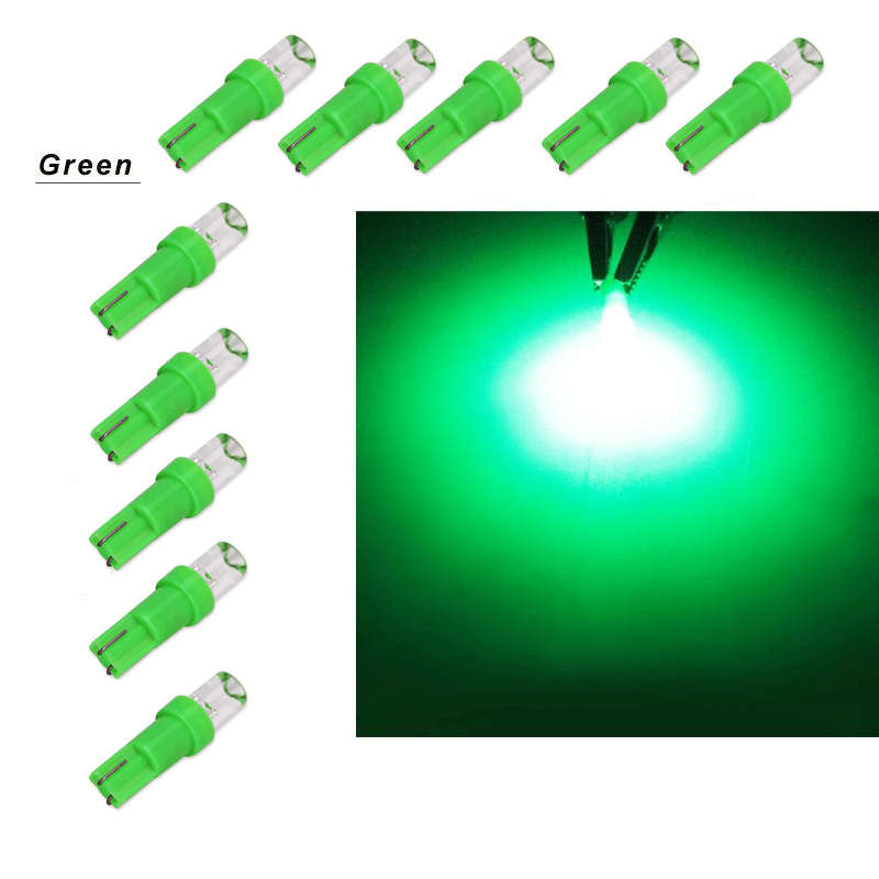 10pcs Green T5 LED Car Dash Dashboard Lights 74 73 286 Instrument Cluster Gauge Panel