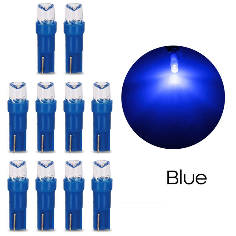 10pcs Blue T5 LED Car Dash Dashboard Lights 74 73 286 Instrument Cluster Gauge Panel