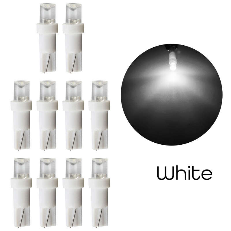 10pcs White T5 LED Car Dash Dashboard Lights 74 73 286 Instrument Cluster Gauge Panel