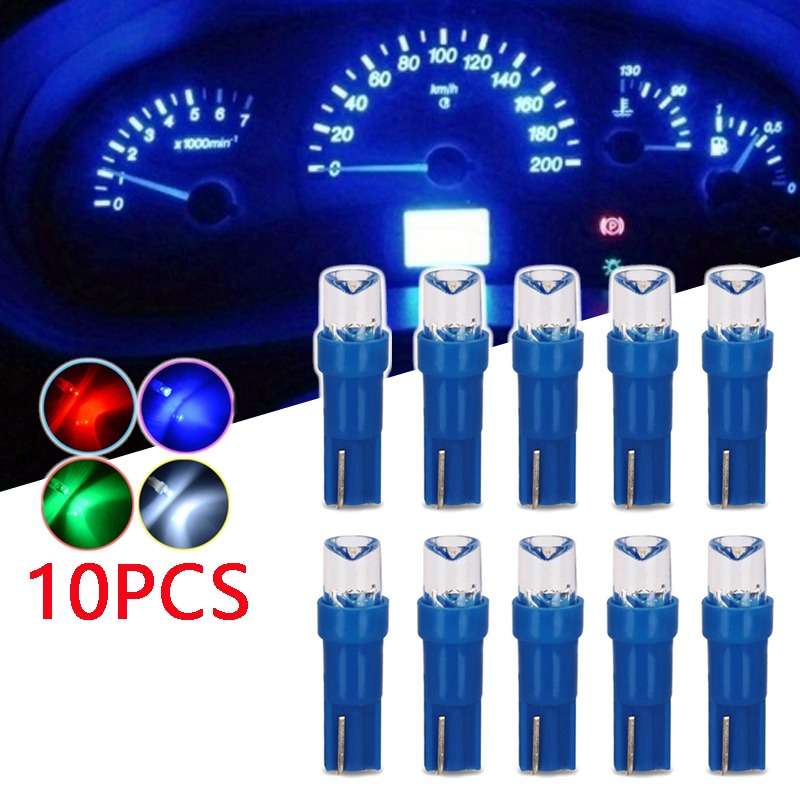 10pcs Blue T5 LED Car Dash Dashboard Lights 74 73 286 Instrument Cluster Gauge Panel