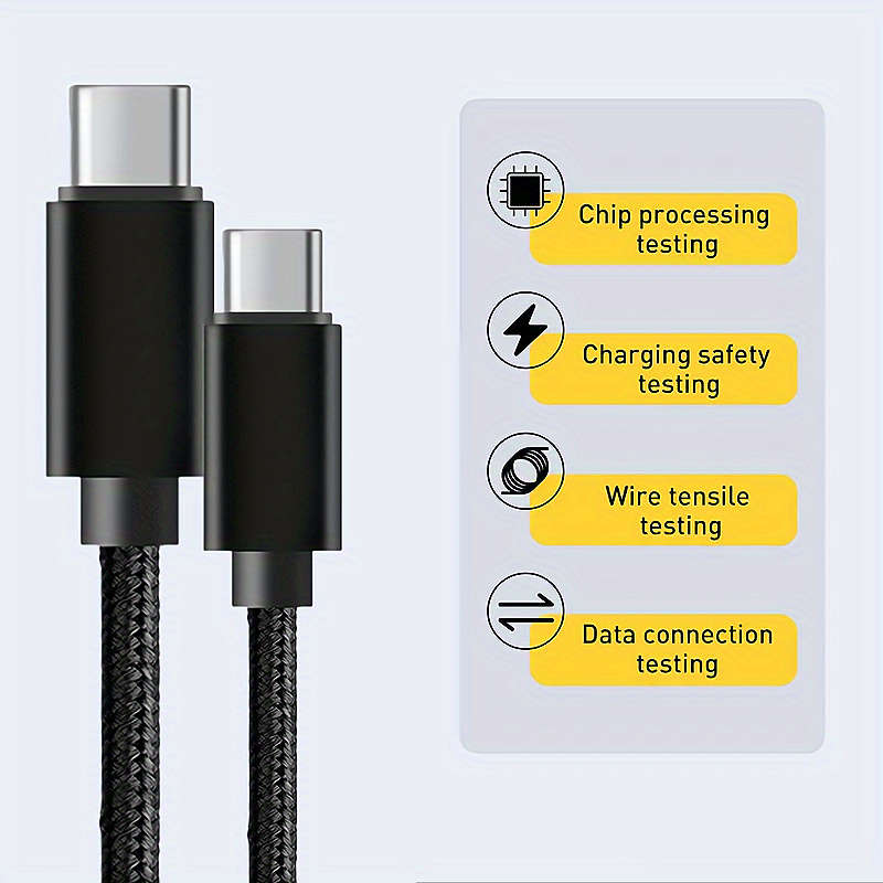 1pc 60W Fast Charging Type-C to Type-C Cable 100cm Compatible with MacBook iPad Xiaomi De