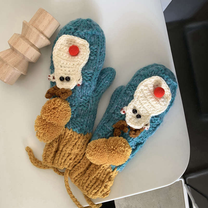 Winter Gloves Color Lake Blue Size One To Size