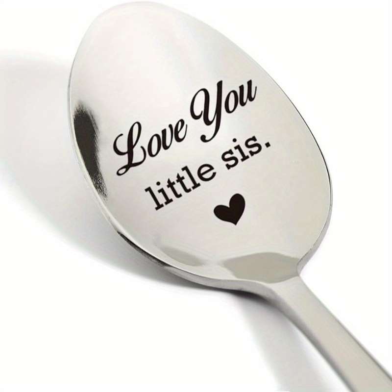 1pc Little Sister Gifts Gifts For Little Sister Birthday Gradation Love You Little Sis Spoon