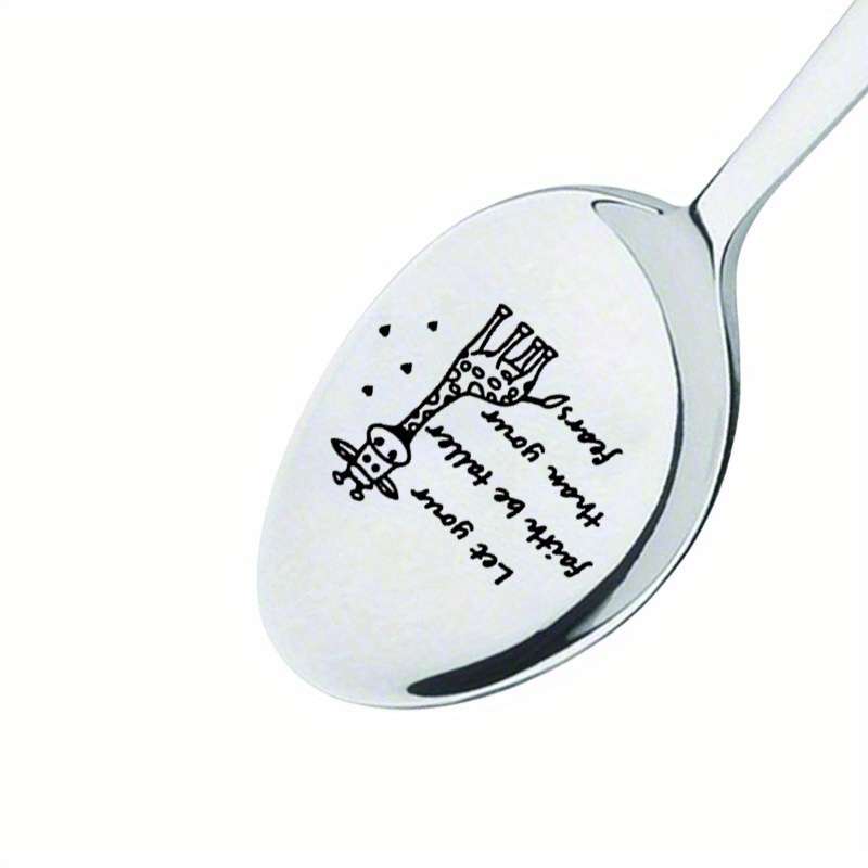 1pc Cute Giraffe Spoon   Inspirational Stainless Steel Animal Spoon   Charm Friends Animal Love