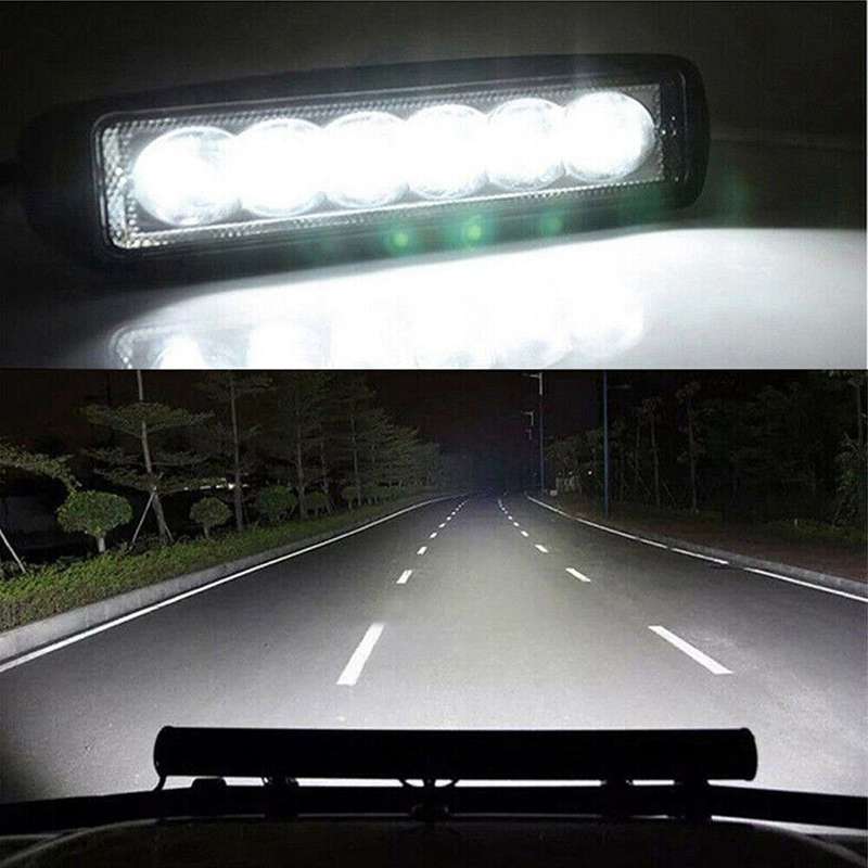 1pcs 18w 6 LED Car Work Light DRL Spotlight High Bright Auto Offroad SUV Truck Headli