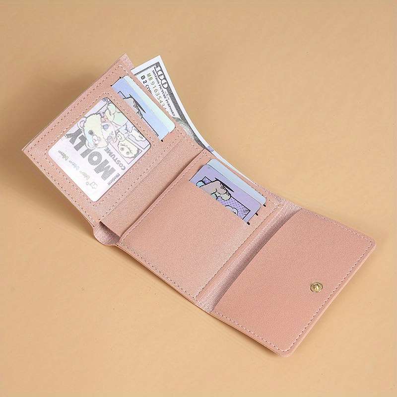 1pc Whimsical Charm Cute Light Blue Cartoon Rabbit Wallet for WomenCompact Trifold Design with