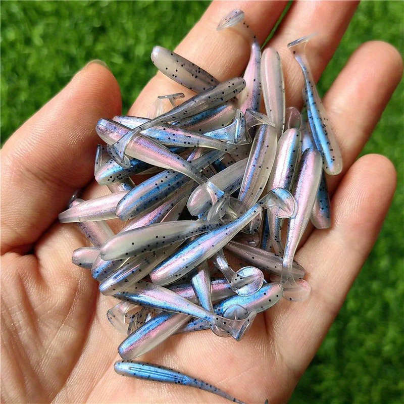 10pcs Soft Fish Baits 0.5g 3.99cm T-tail Soft Worm Artificial Lures for Perch and Shad Fishing
