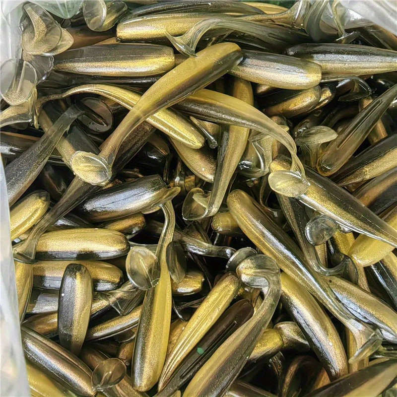 10pcs Soft Fish Baits 0.5g 3.99cm T-tail Soft Worm Artificial Lures for Perch and Shad Fishing