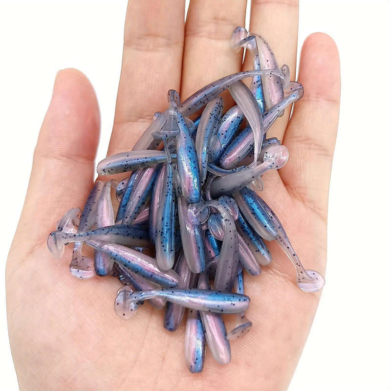 10pcs Soft Fish Baits 0.5g 3.99cm T-tail Soft Worm Artificial Lures for Perch and Shad Fishing