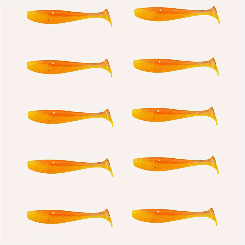10pcs Soft Fish Baits 0.5g 3.99cm T-tail Soft Worm Artificial Lures for Perch and Shad Fishing