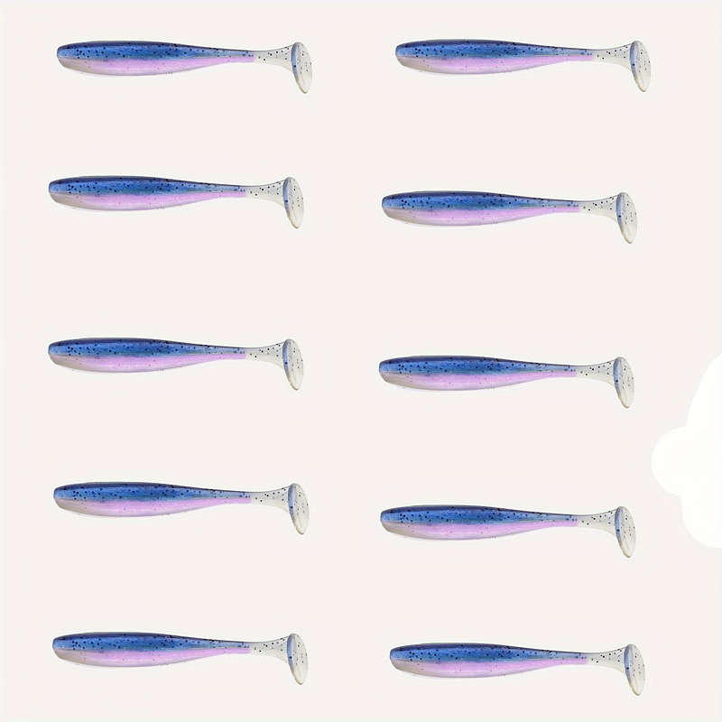 10pcs Soft Fish Baits 0.5g 3.99cm T-tail Soft Worm Artificial Lures for Perch and Shad Fishing