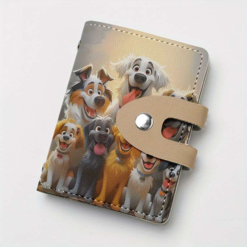 1pc Cartoon Dogs Print Credit Card Holder With 24 Card Sleeves Inside Business Card Holder Card Ca